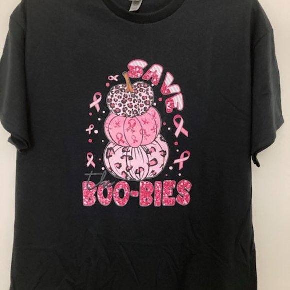 Custom Made T-Shirt - Unisex Size XL - Save "Boo-Bies)" - Picture 1 of 2